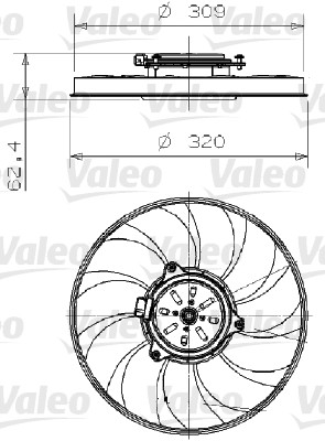 Ventilátor chladenia motora VALEO