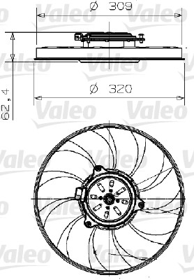 Ventilátor chladenia motora VALEO