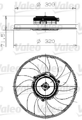 Ventilátor chladenia motora VALEO