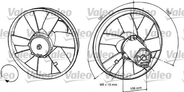 Ventilátor chladenia motora VALEO