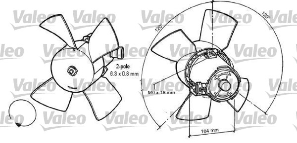 Ventilátor chladenia motora VALEO