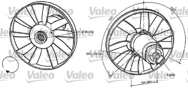 Ventilátor chladenia motora VALEO