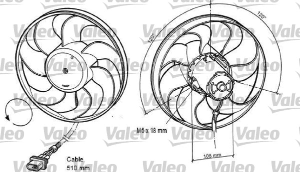 Ventilátor chladenia motora VALEO