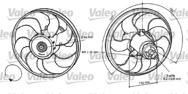 Ventilátor chladenia motora VALEO