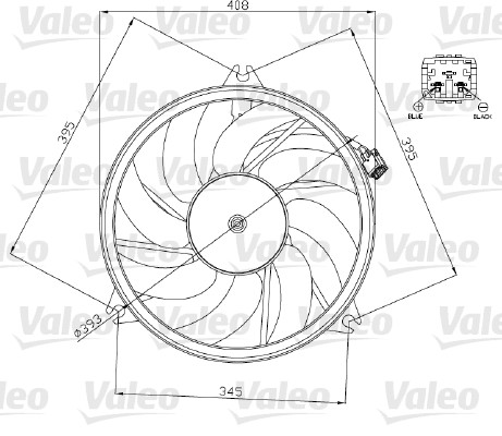 Ventilátor chladenia motora VALEO