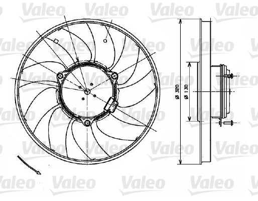 Ventilátor chladenia motora VALEO