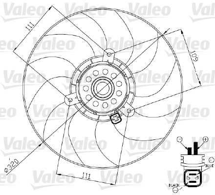 Ventilátor chladenia motora VALEO