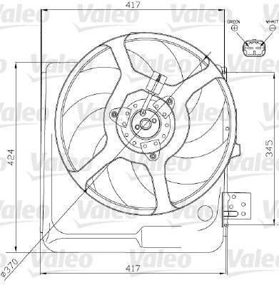 Ventilátor chladenia motora VALEO