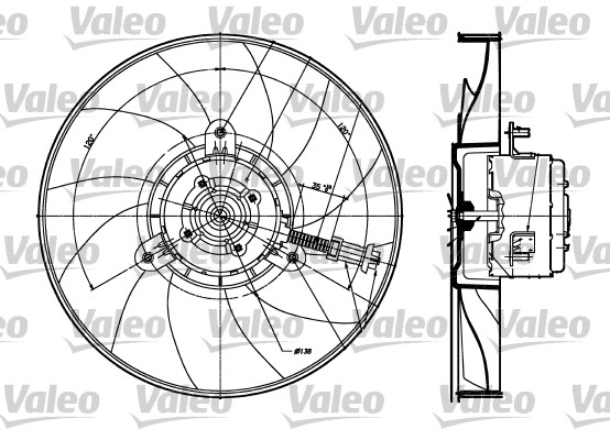 Ventilátor chladenia motora VALEO