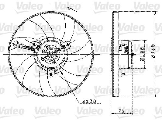 Ventilátor chladenia motora VALEO