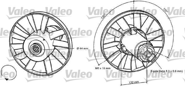 Ventilátor chladenia motora VALEO
