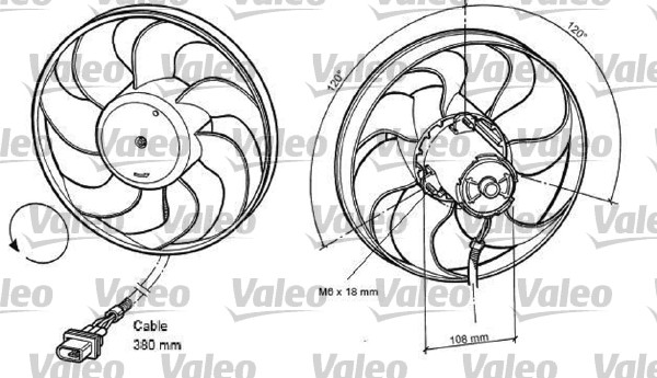 Ventilátor chladenia motora VALEO