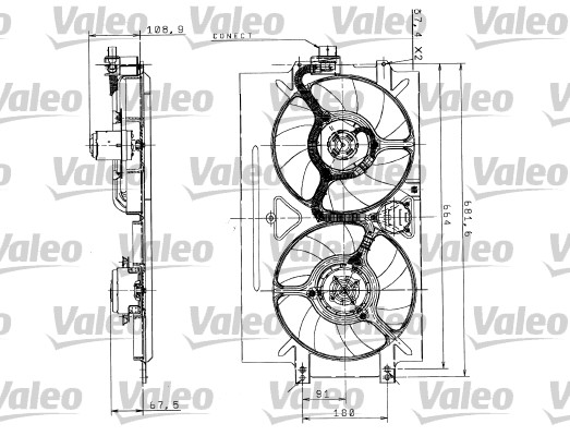 Ventilátor chladenia motora VALEO