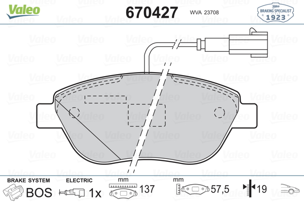 Sada brzdových platničiek kotúčovej brzdy VALEO