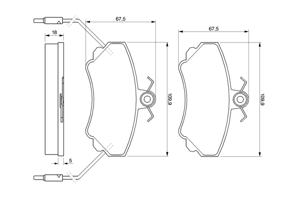 Sada brzdových platničiek kotúčovej brzdy BOSCH