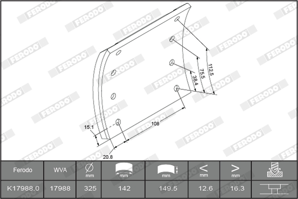 Sada brzd. obloż., Bubn. brzda FERODO