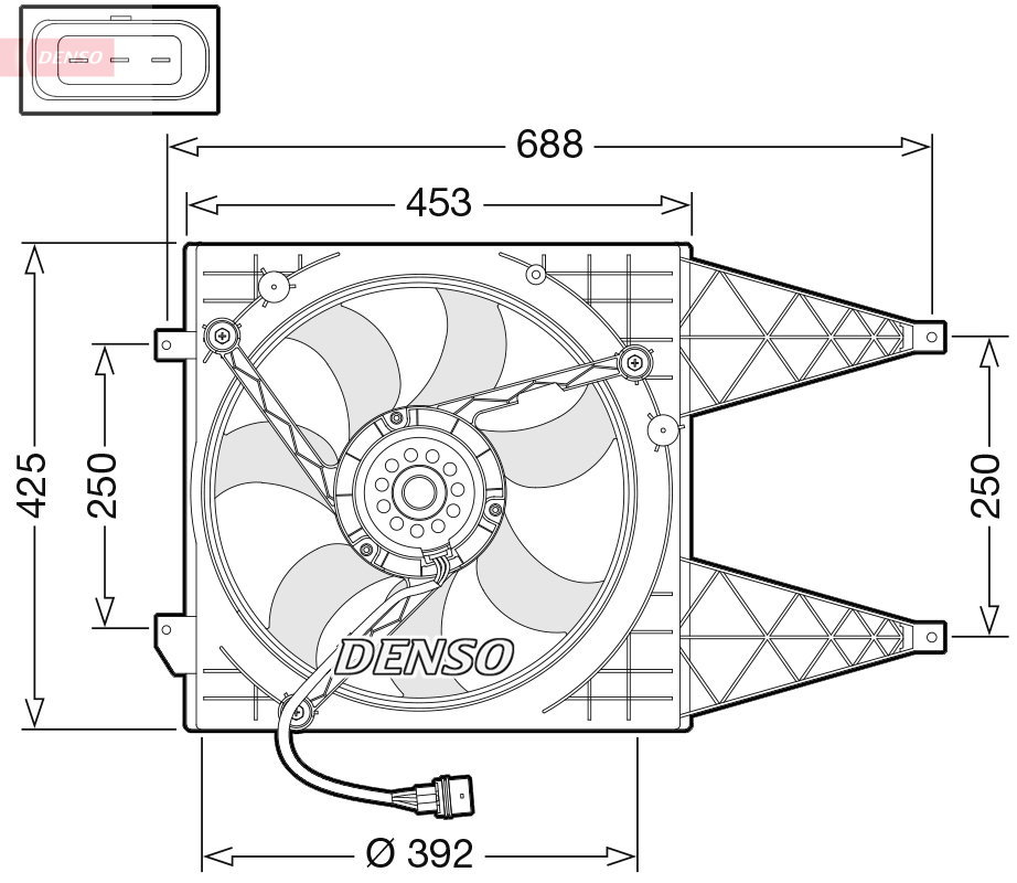Ventilátor chladenia motora DENSO