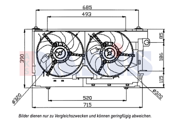 Ventilátor chladenia motora AKS DASIS