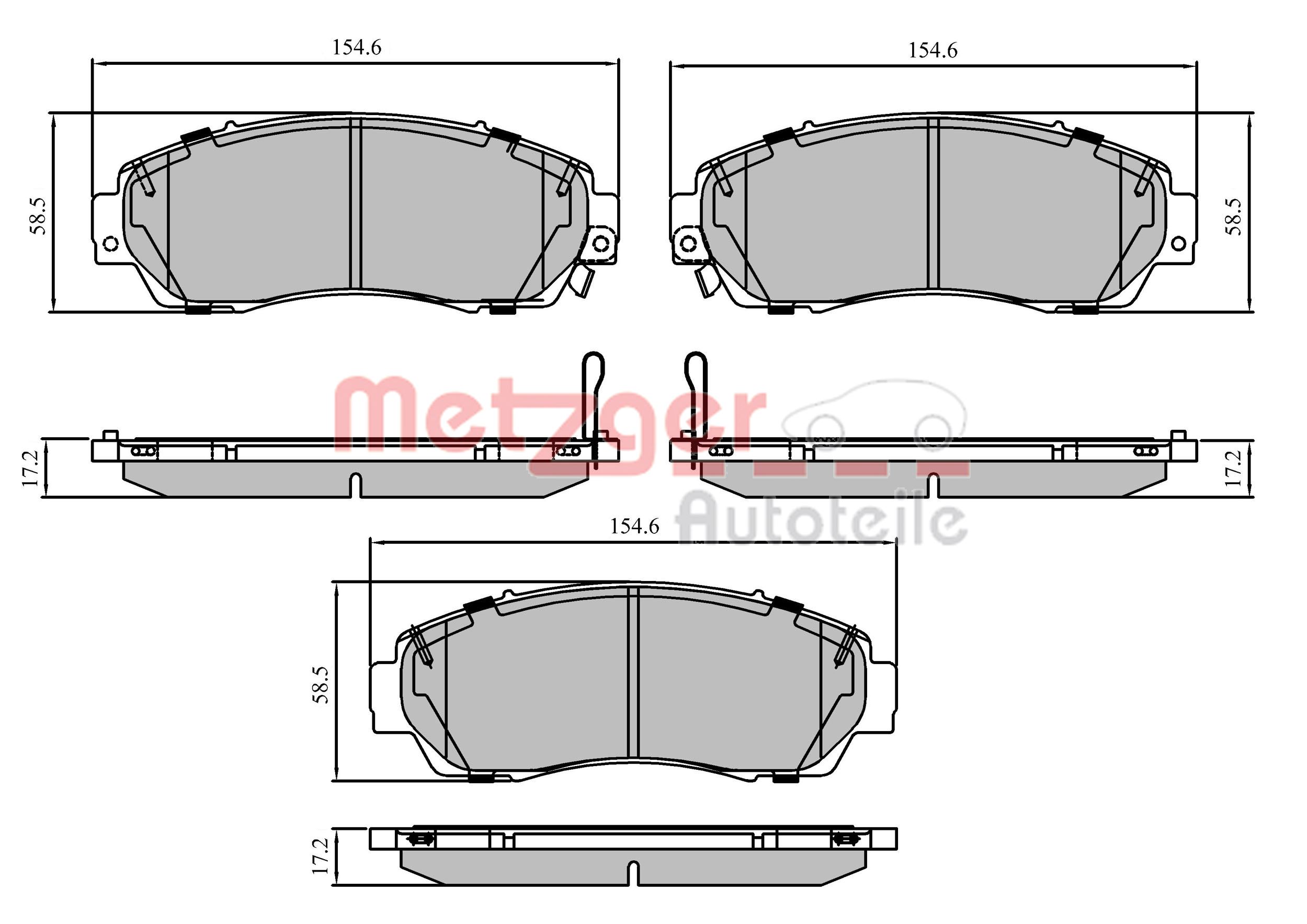 Sada brzdových platničiek kotúčovej brzdy METZGER