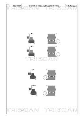 Sada príslużenstva oblożenia kotúčovej brzdy TRISCAN
