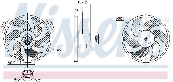 Ventilátor chladenia motora NISSENS