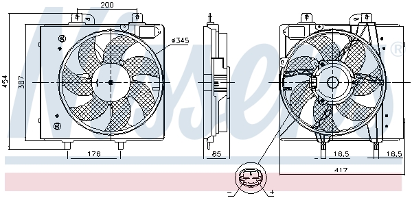 Ventilátor chladenia motora NISSENS