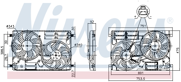 Ventilátor chladenia motora NISSENS