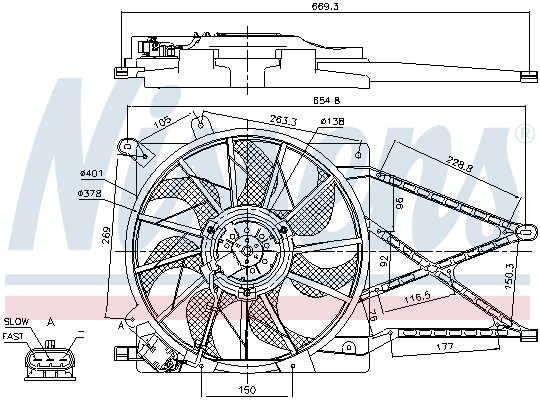 Ventilátor chladenia motora NISSENS