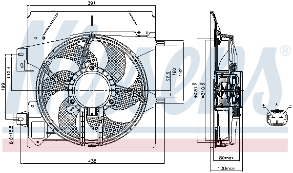 Ventilátor chladenia motora NISSENS