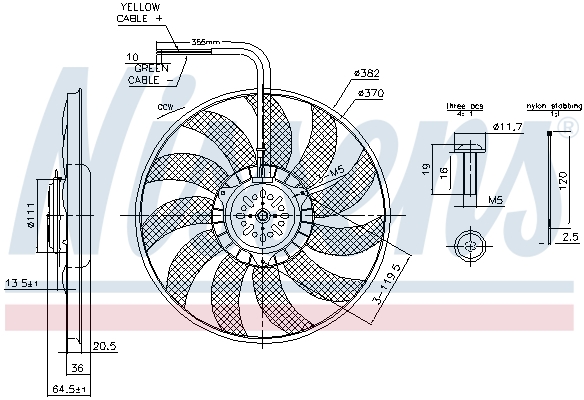 Ventilátor chladenia motora NISSENS
