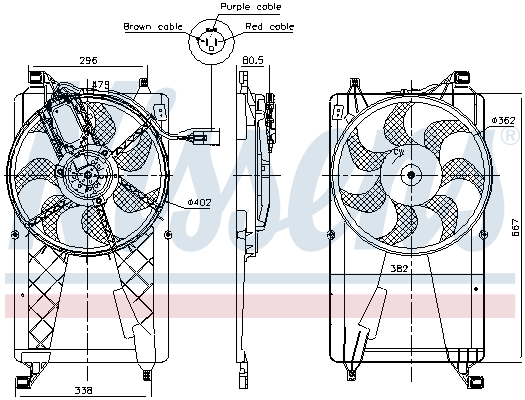 Ventilátor chladenia motora NISSENS