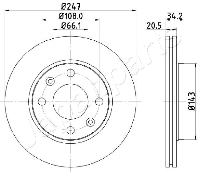 Brzdový kotúč JAPANPARTS