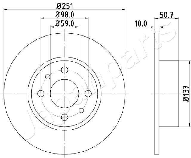 Brzdový kotúč JAPANPARTS