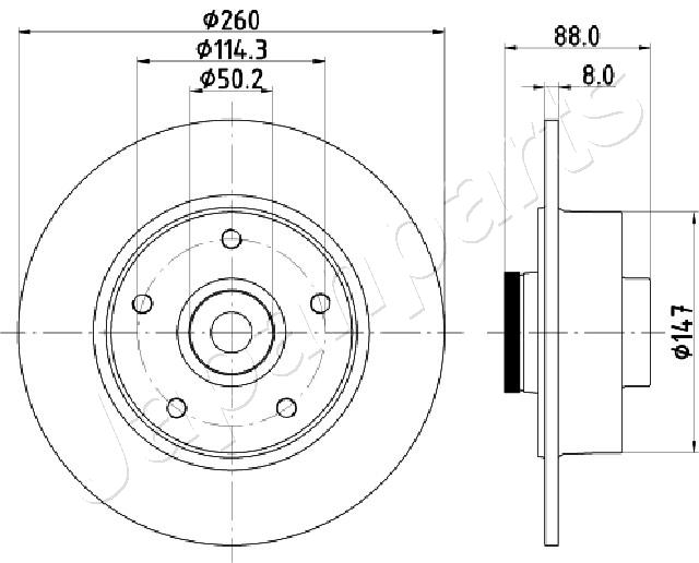 Brzdový kotúč JAPANPARTS