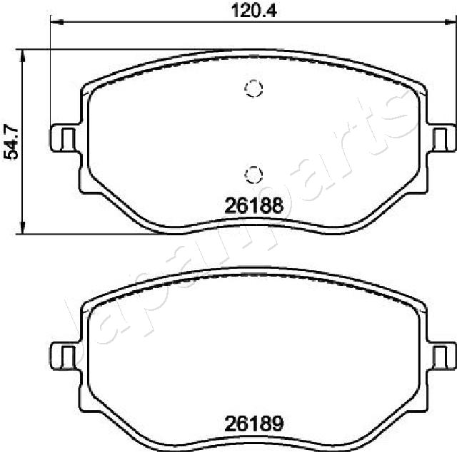 Sada brzdových platničiek kotúčovej brzdy JAPANPARTS