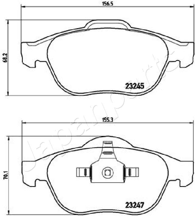 Sada brzdových platničiek kotúčovej brzdy JAPANPARTS