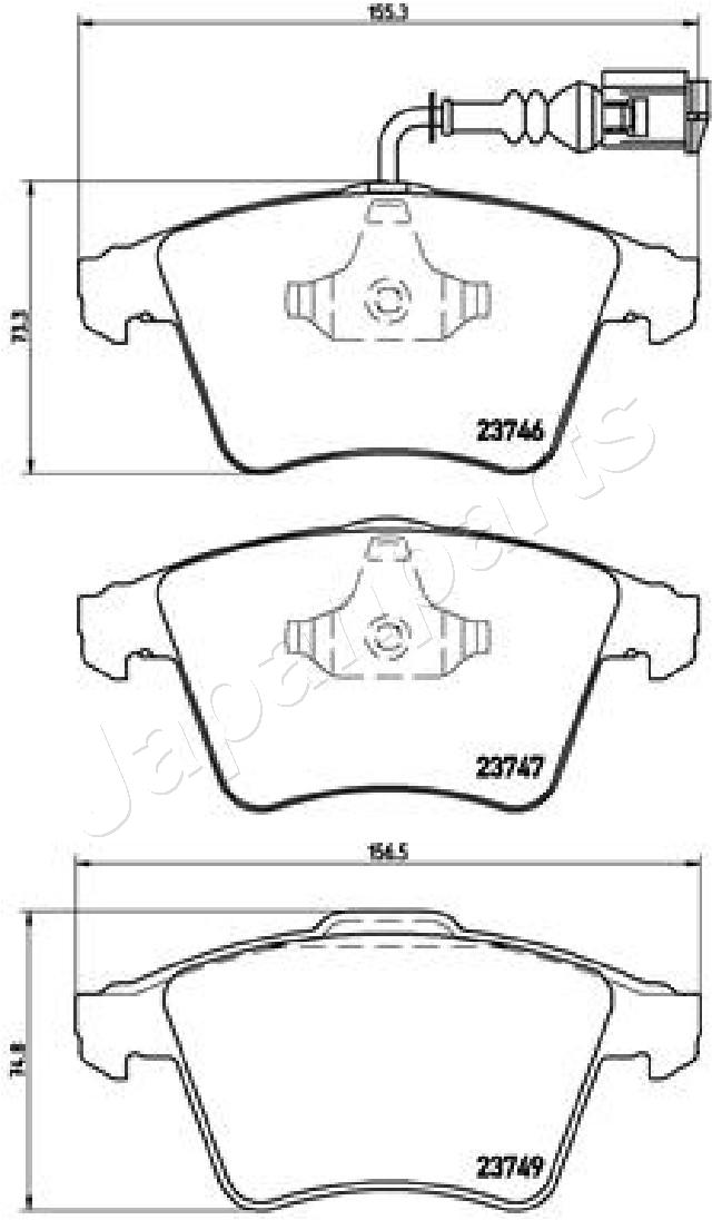 Sada brzdových platničiek kotúčovej brzdy JAPANPARTS