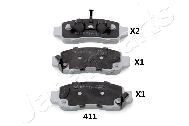Sada brzdových platničiek kotúčovej brzdy JAPANPARTS