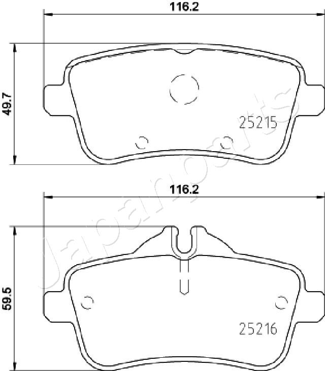 Sada brzdových platničiek kotúčovej brzdy JAPANPARTS
