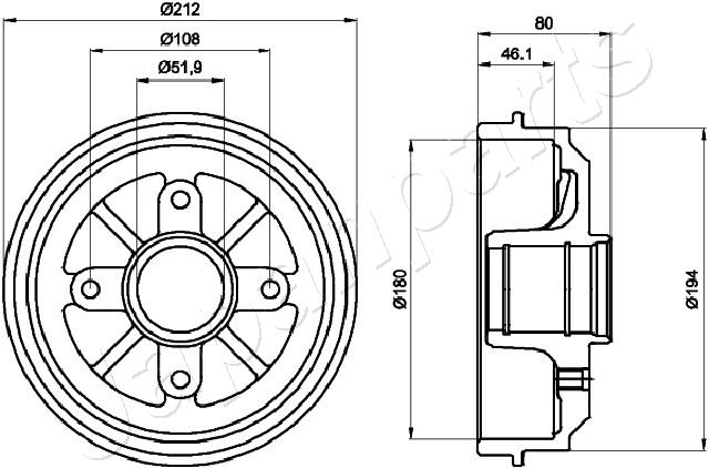 Brzdový bubon JAPANPARTS