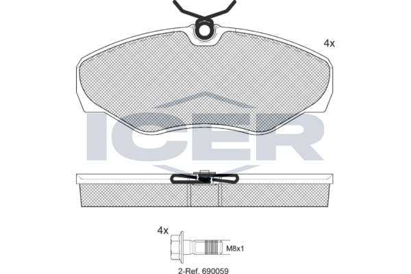 Sada brzdových platničiek kotúčovej brzdy ICER