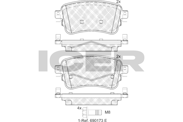 Sada brzdových platničiek kotúčovej brzdy ICER