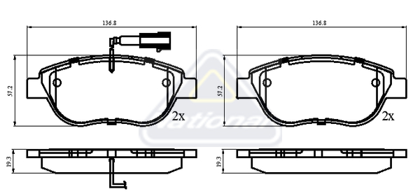 Sada brzdových platničiek kotúčovej brzdy National Auto Parts