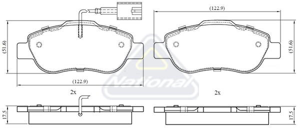 Sada brzdových platničiek kotúčovej brzdy National Auto Parts