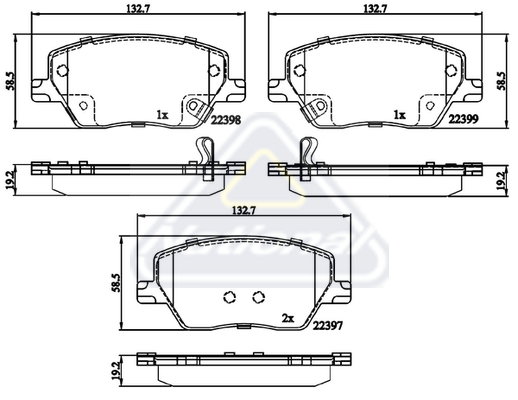 Sada brzdových platničiek kotúčovej brzdy National Auto Parts