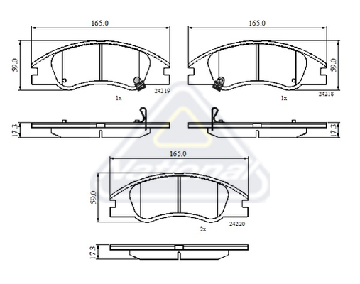 Sada brzdových platničiek kotúčovej brzdy National Auto Parts