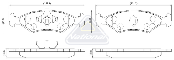 Sada brzdových platničiek kotúčovej brzdy National Auto Parts