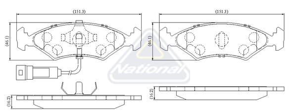 Sada brzdových platničiek kotúčovej brzdy National Auto Parts