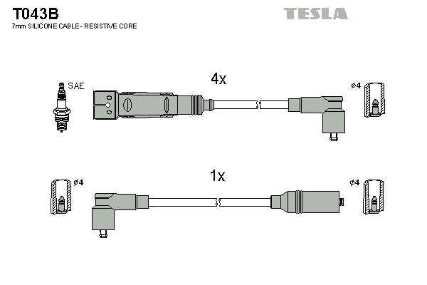 Sada zapaľovacích káblov TESLA
