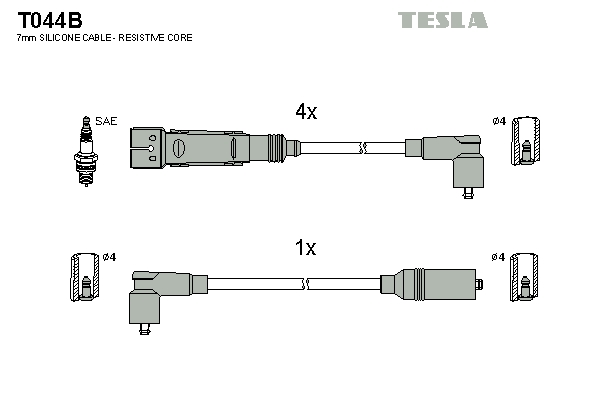 Sada zapaľovacích káblov TESLA